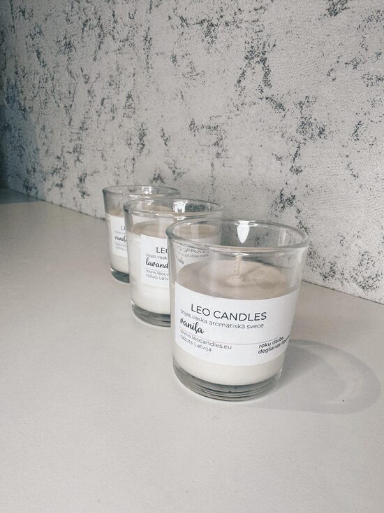 Sojas vaska svece stikla trauciņā